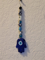 Evil eye hamsas amulet beaded wall hanging