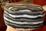 Bukkarian yarmulke black gray wavey stripes