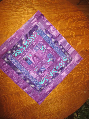 handmade purple batik table mat