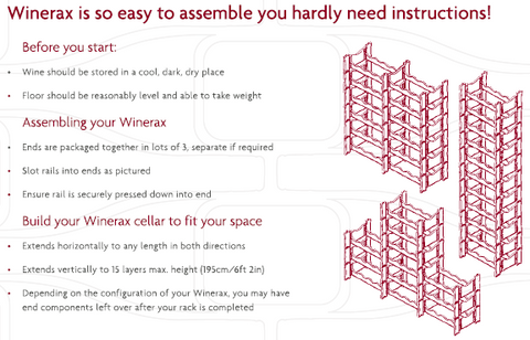Winerax wine racks are so easy to assemble you hardly need instructions