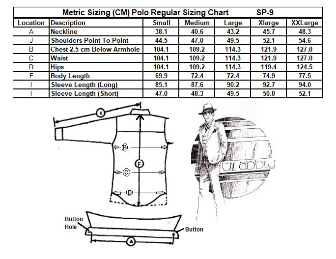 Polo & Golf Shirt Sizing Chart