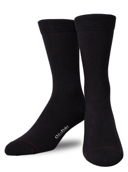 Men's Solid Black Crew Sock by Cole and Parker
