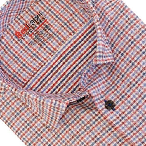 Mens Voyage Performance Fitted Red Print Sport Shirts Leo Chevalier