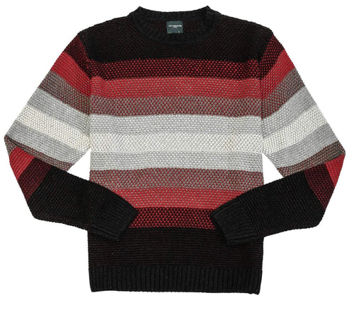 Wine Block Knit Crewneck Made In Italy