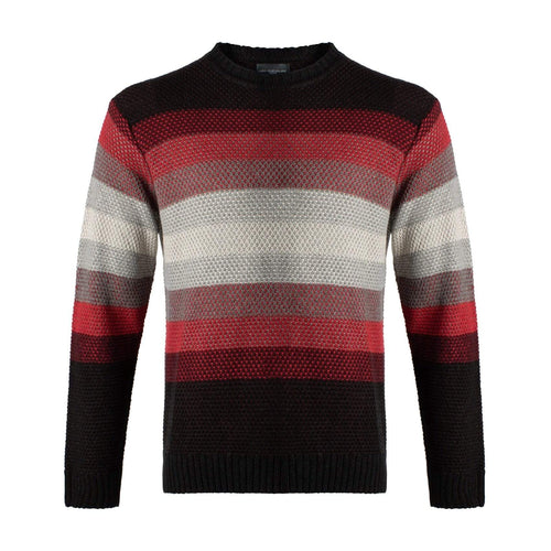 Wine Block Knit Crewneck Made In Italy