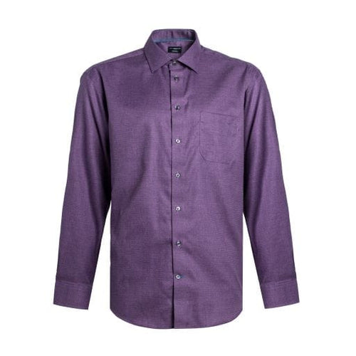 Purple 100% Cotton Non-Iron Long Sleeve Dress Shirts