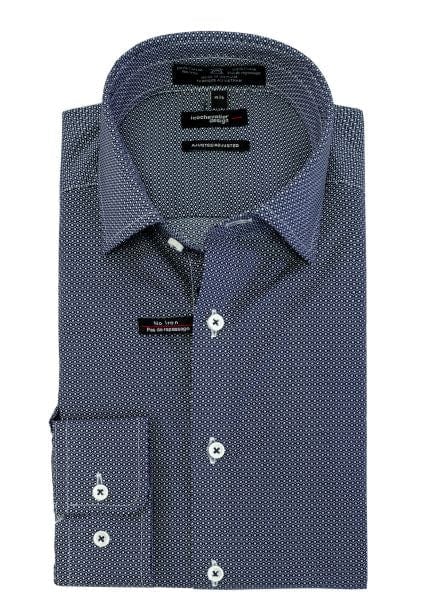 Blue 100% Cotton Non Iron Adjusted Fit Dress Shirt Leo Chevalier