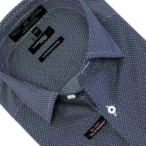 Blue 100% Cotton Non Iron Adjusted Fit Dress Shirt Leo Chevalier