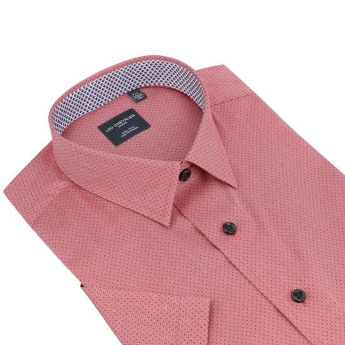 Bold Red Men's Casual Short Sleeve Shirt - Perfect Fit