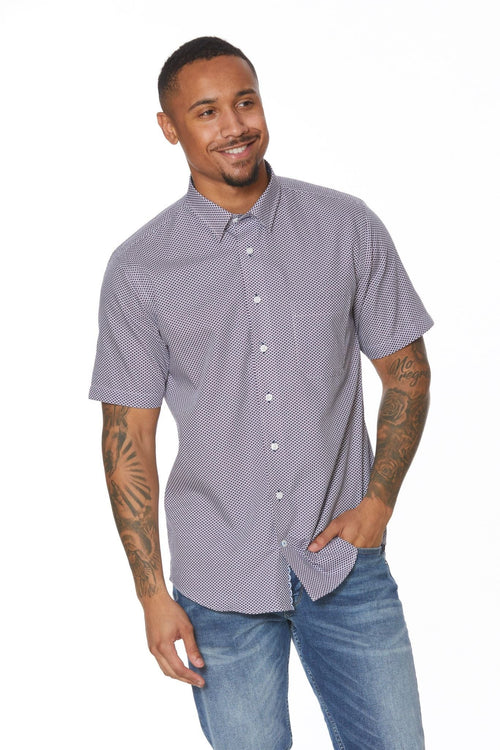 Coral Men's Cotton Short Sleeve Shirt