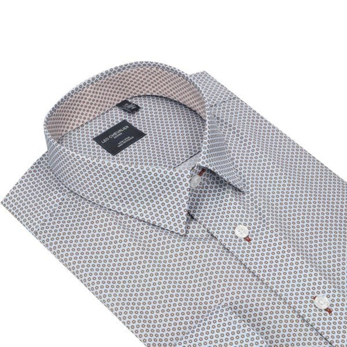 Fine Square Rust Print Long Sleeve Shirt - Style Refined at The Abbey