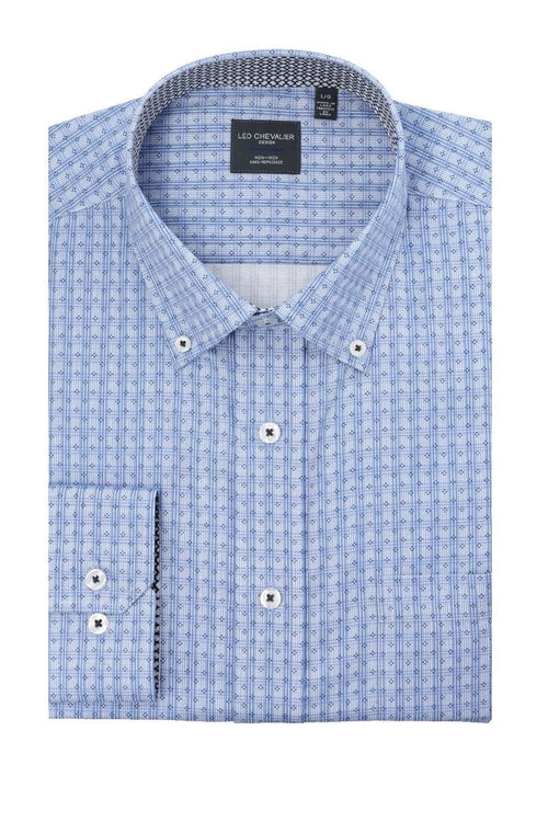 Light Blue Printed Button Down Shirt Unmatched Elegance