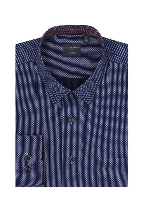 Upgrade Your Wardrobe with one of our Hidden Button-Down Collar Blue Print Shirts