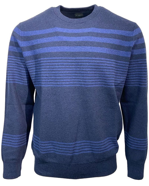 Leo Chevalier Design Navy Striped Crewneck Sweater - Embrace Timeless Charm with 100% Cotton