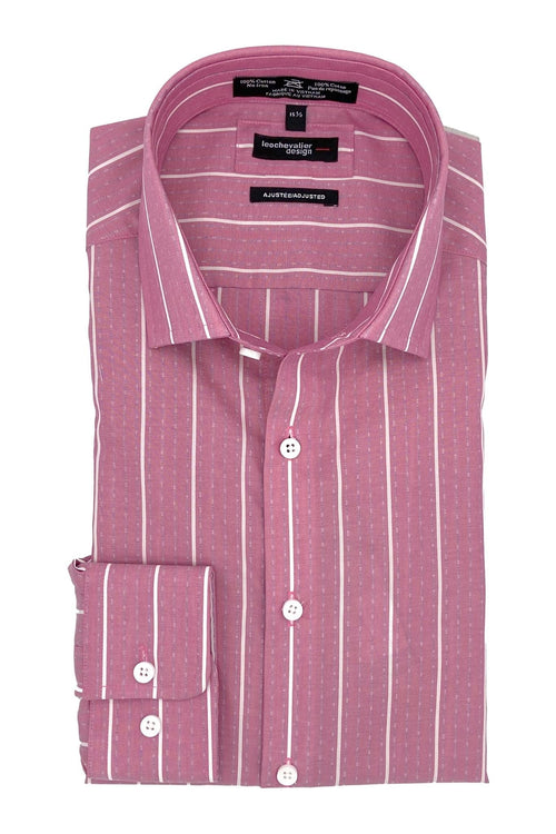 Classic Red Striped Men's Slim-Fit Business Shirts