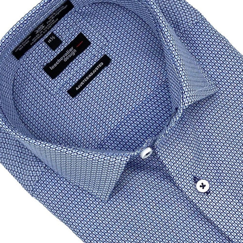 Sleek Slim Fit Non-Iron Blue Print Dress Shirts