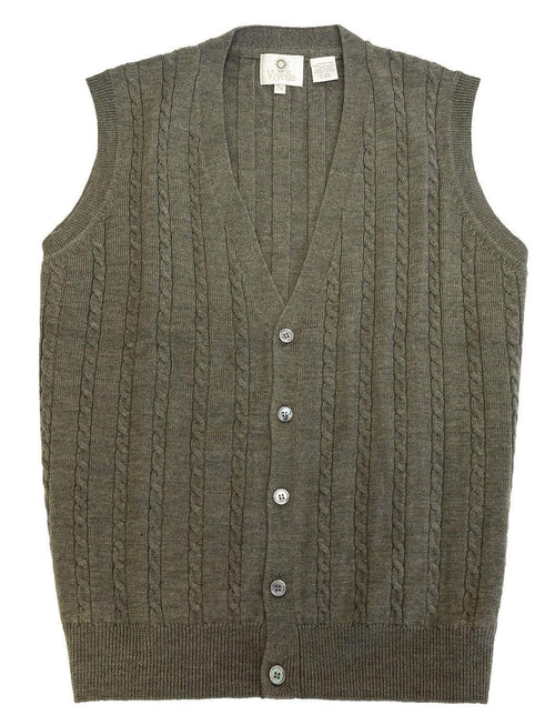 Viyella Extra Fine Merino Wool Knit 5 Button Sweater Vest 5-Colors