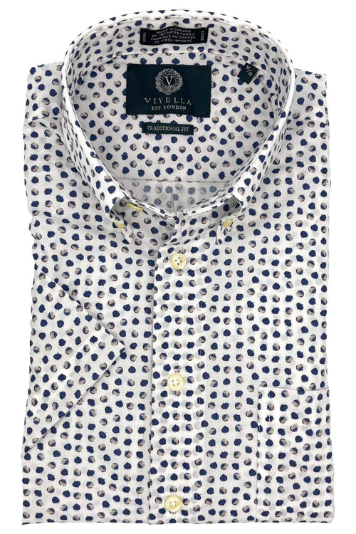 Men's Button-Down Short-Sleeve - Blue Print
