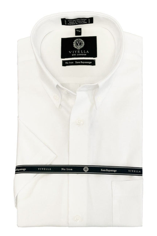 Non-Iron Short Sleeve Shirts in  White or Blue