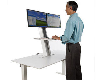 Quickstand Dual Monitors Humanscale Stand While Working