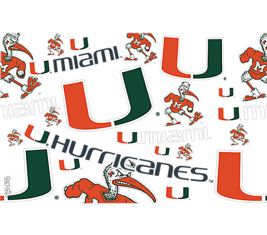 Miami Hurricanes Plastic Stem Wine Glasses Set - 16oz - 4 Pack