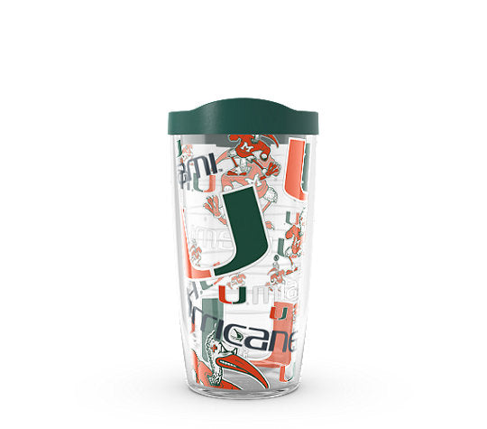 Miami Hurricanes Plastic Stem Wine Glasses Set - 16oz - 4 Pack