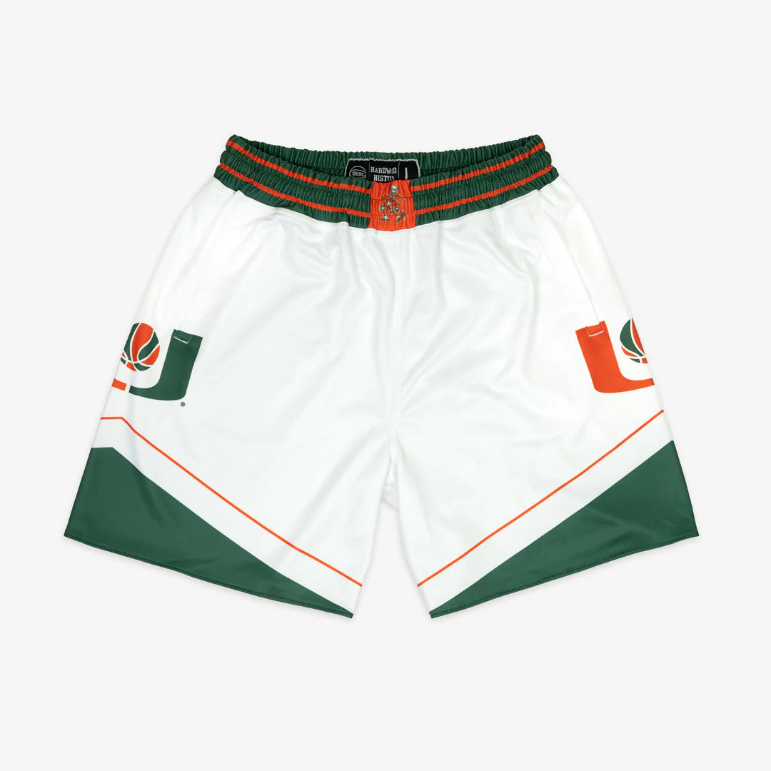 Miami Hurricanes Dyme Lyfe Half Zubaz Half Dyme Shorts - Orange/Green