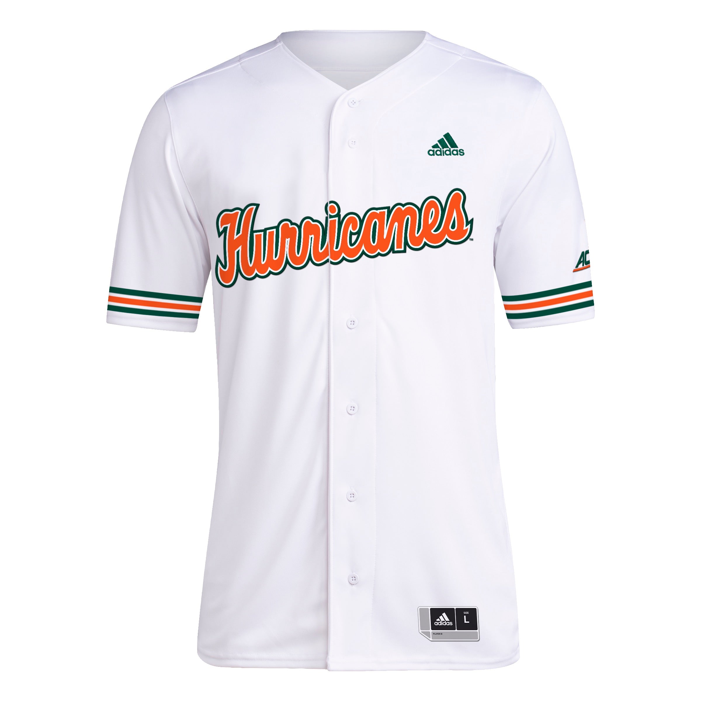 Men's adidas Orange Miami Hurricanes Primegreen Baseball Jersey