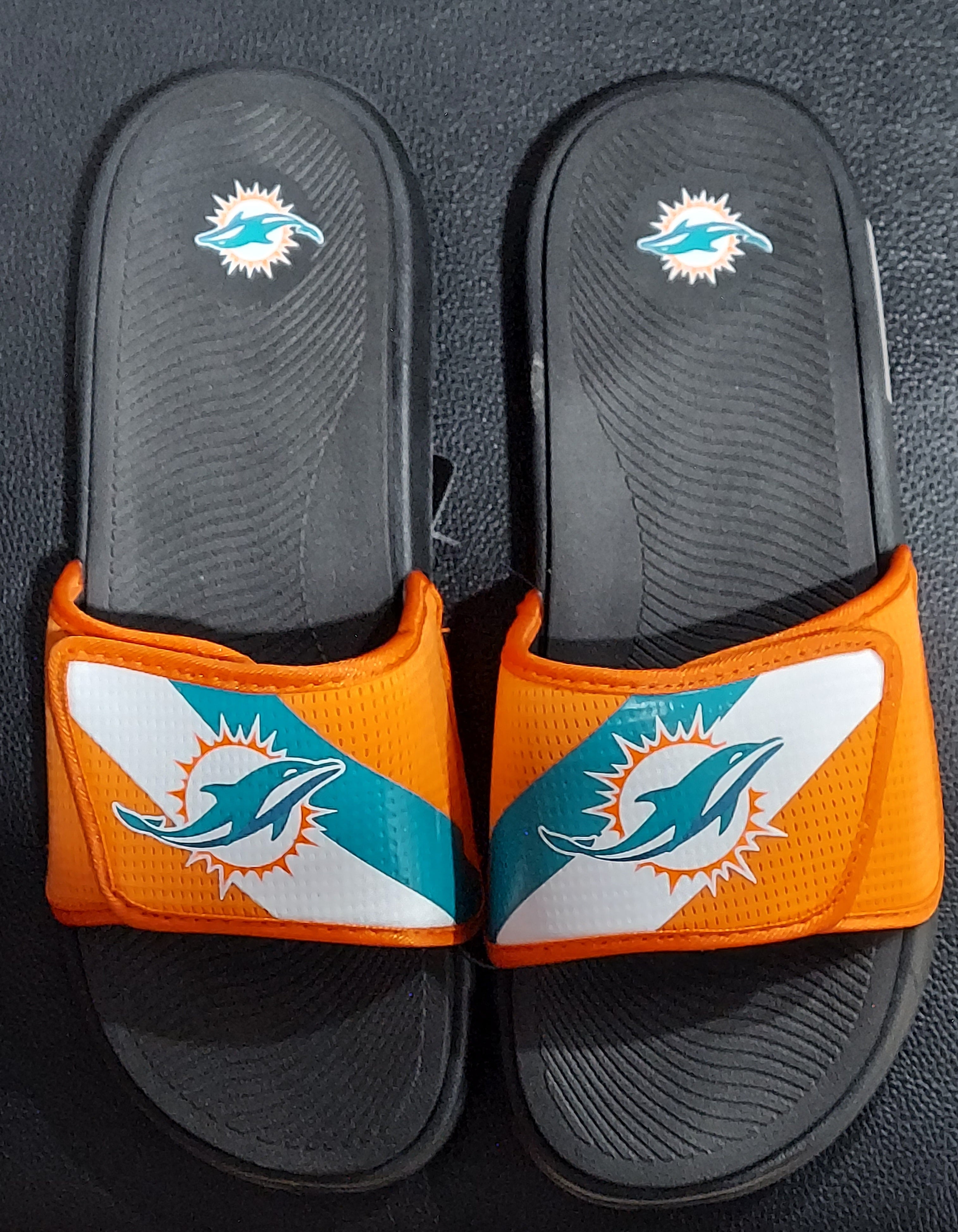 Miami Dolphins Womens Big Logo Shimmer Slide