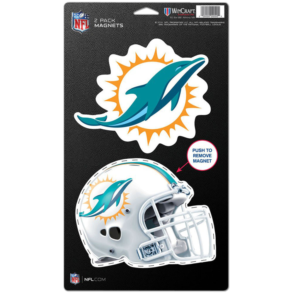 Miami Dolphins Logo Type with Dolphin & Palm Trees NFL Die-Cut MAGNET