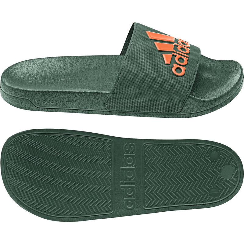 orange adidas flip flops