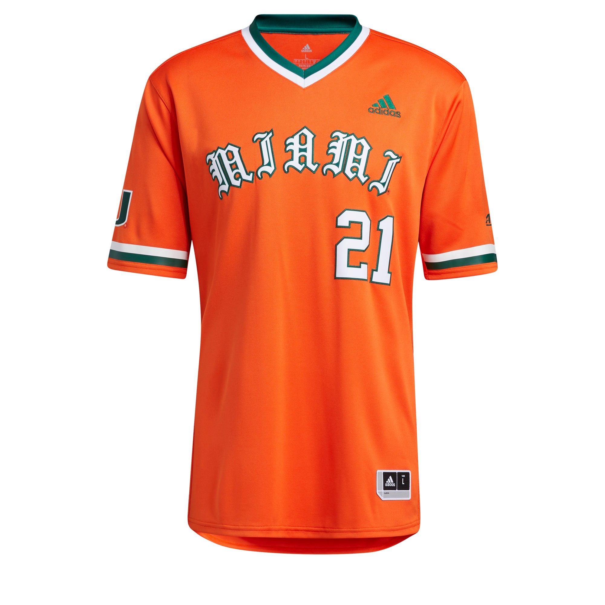 Miami Hurricanes Team-Issued adidas #27 White Baseball Jersey