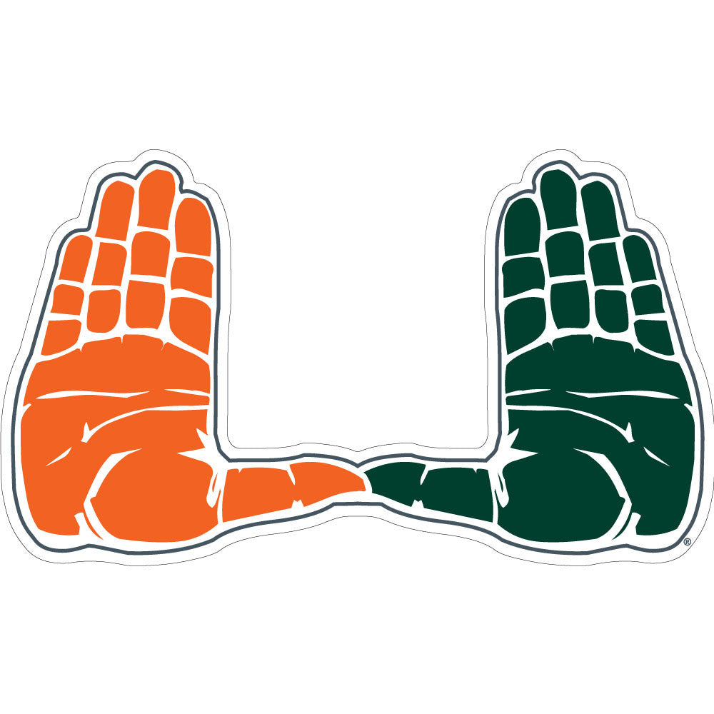 Download Miami Hurricanes U Hands Decal - CanesWear at Miami FanWear