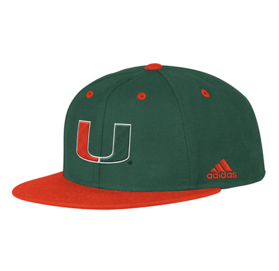 Miami Hurricanes adidas Baseball Fitted Hat - Green, CanesWear at Miami  FanWear