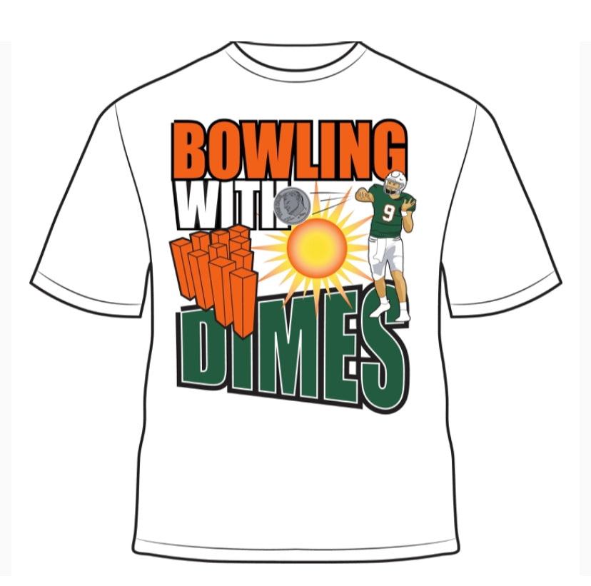 Tyler Van Dyke TVD Bowling with Dimes T-Shirt - White