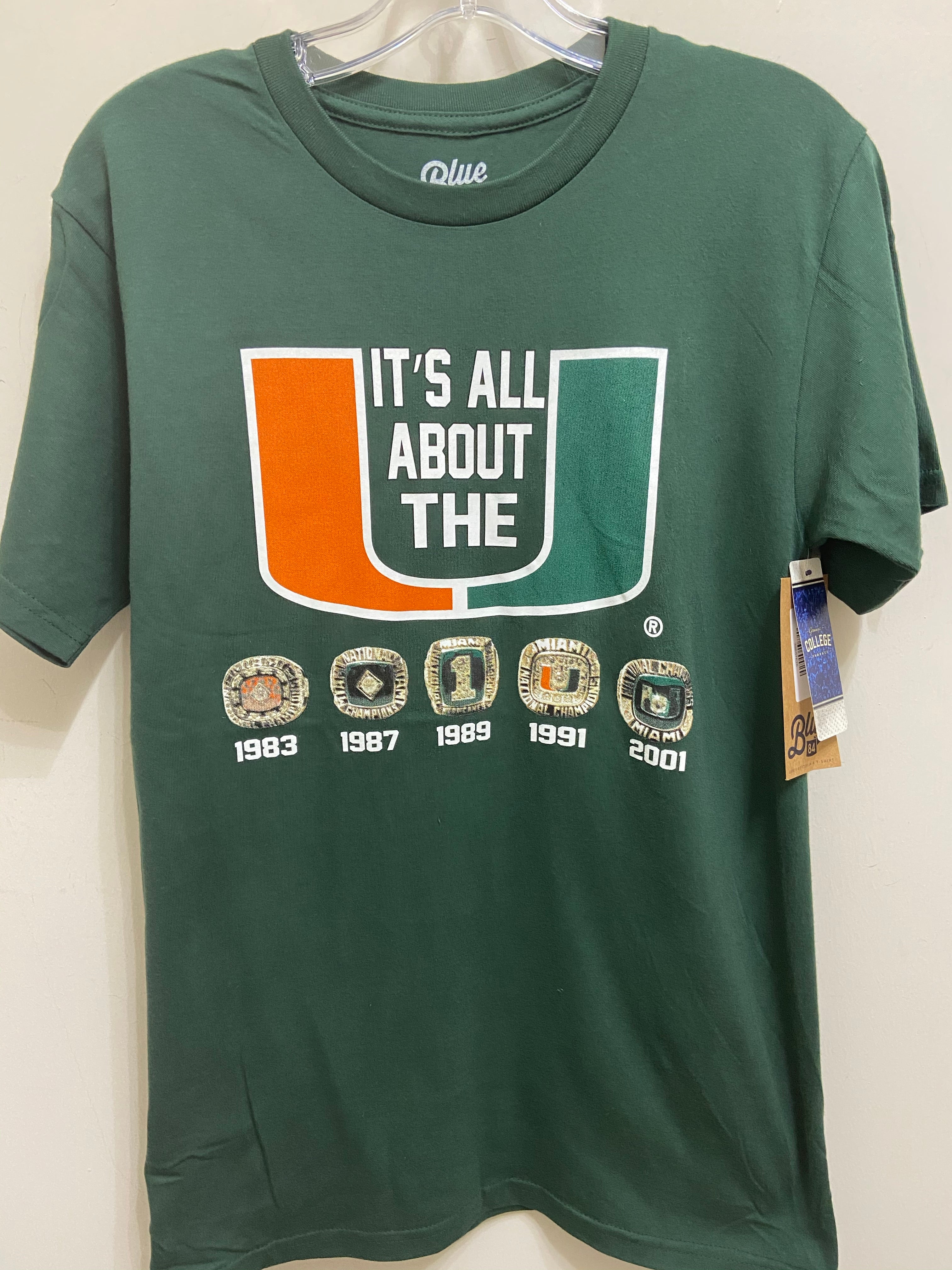 Vintage 1991 University of Miami Hurricanes T-Shirt Size XL