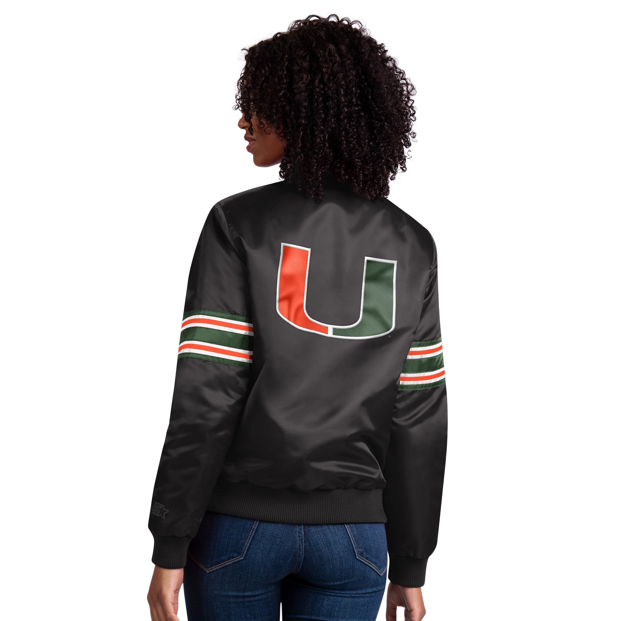 Miami Hurricanes Women\'s Satin Starter Jacket - White