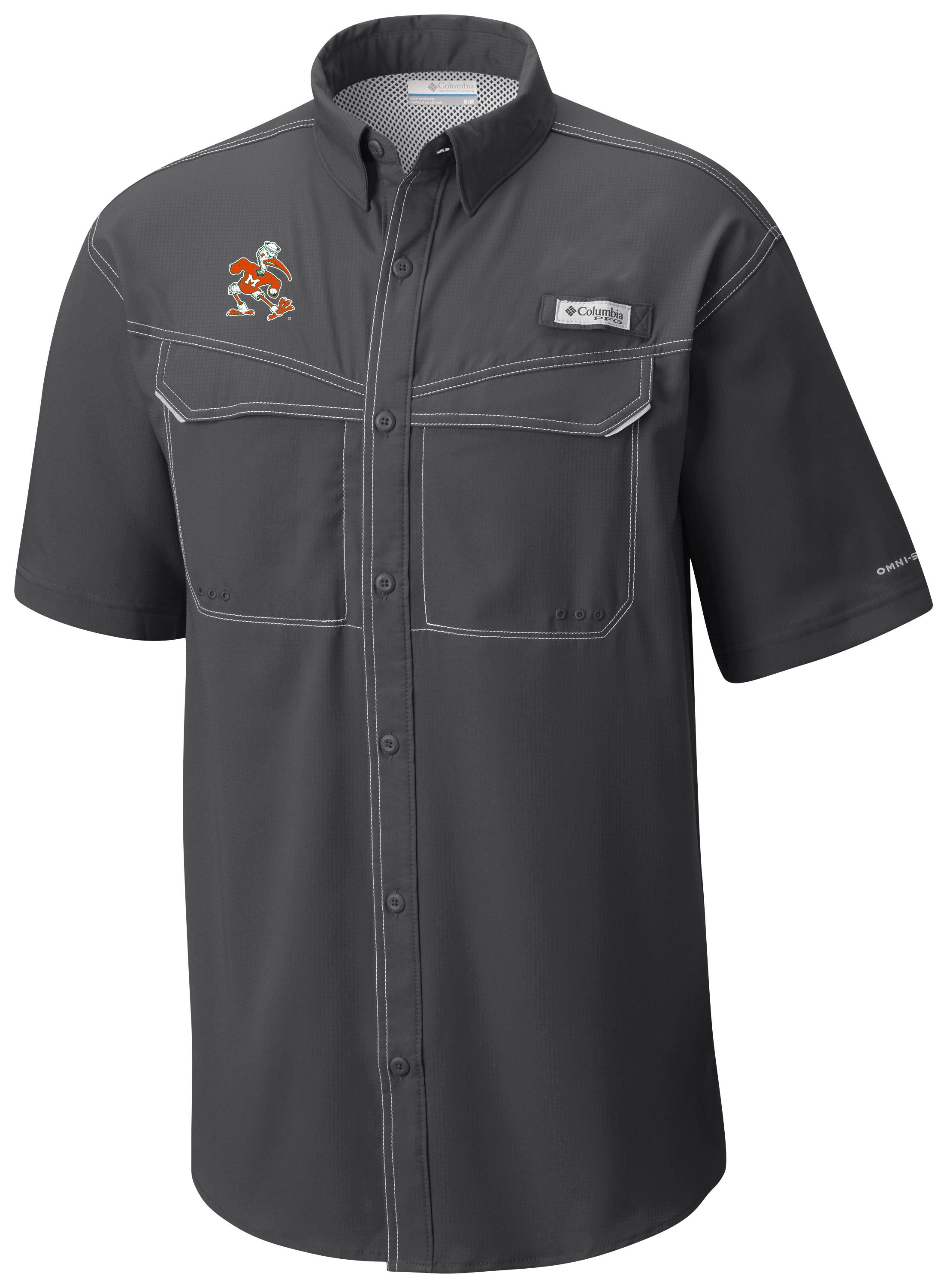 Men's Columbia Black Georgia Bulldogs Team PFG Tamiami Omni-Shade Button-Down Shirt Size: Large