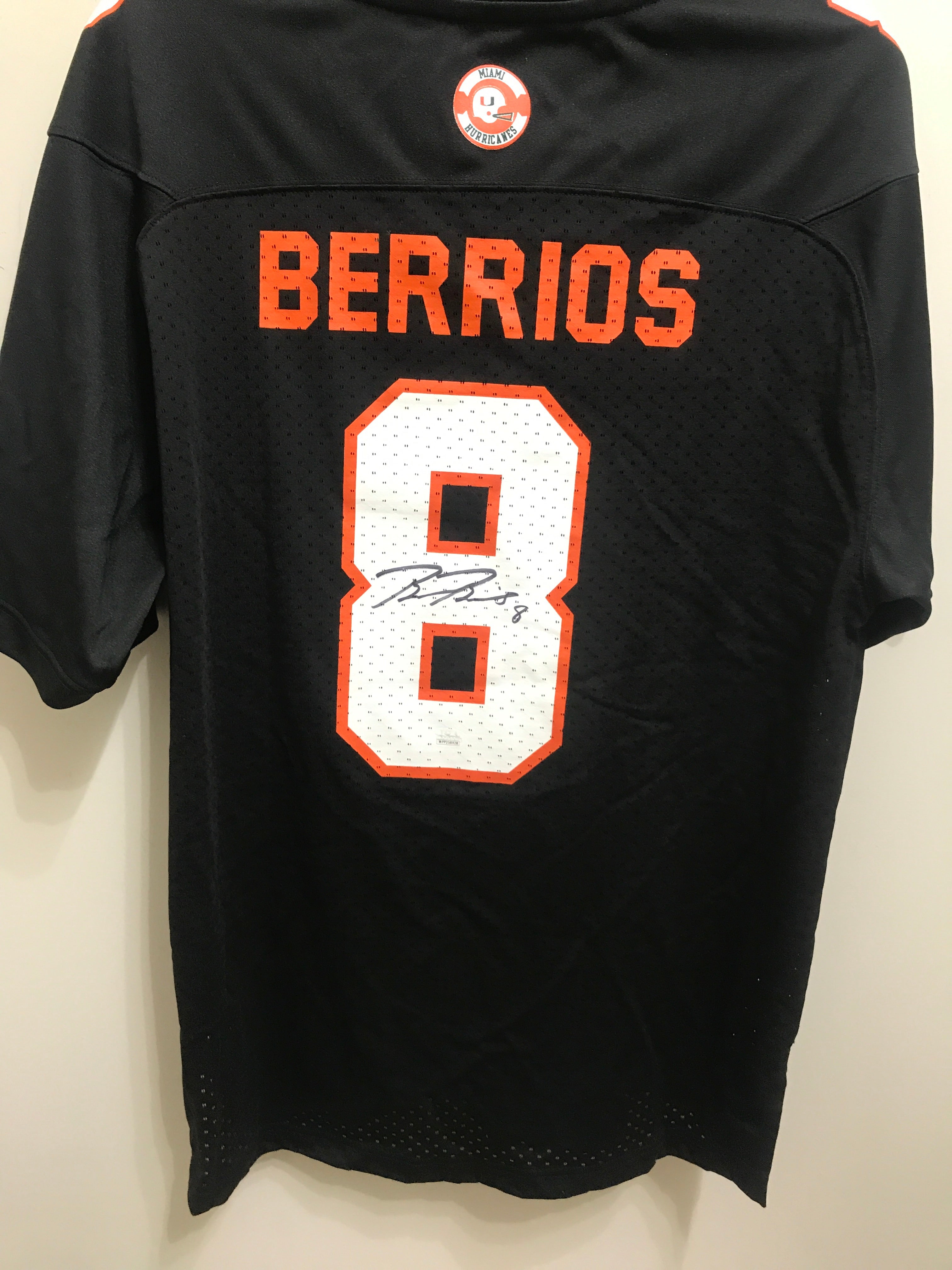 RSA Braxton Berrios Signed Miami White Football Jersey (JSA)