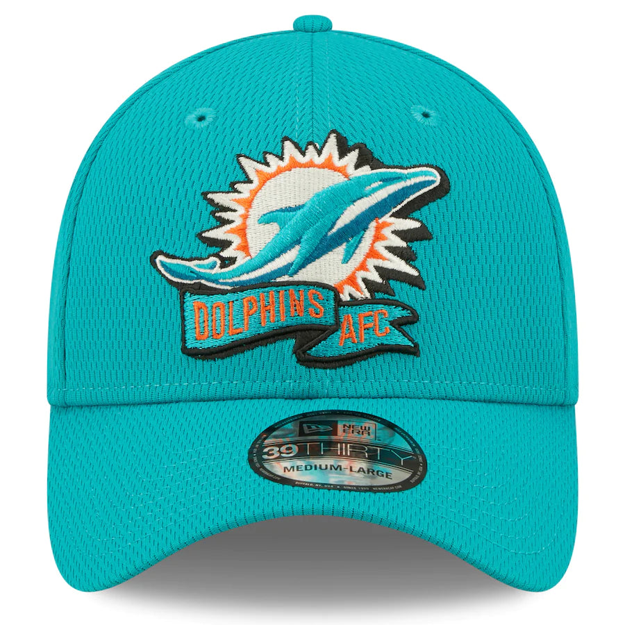 Men's New Era Aqua/Orange Miami Dolphins Retro Logo Scribble