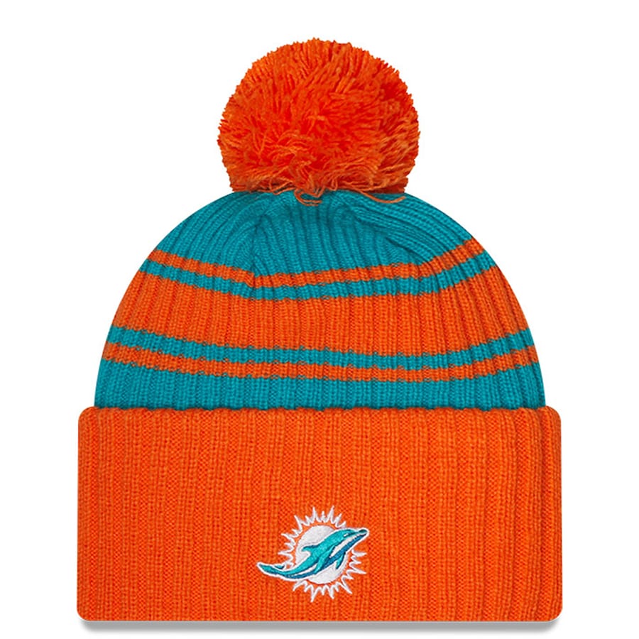 Miami Dolphins Vintage Strapback Hat Orange Small Dolphin Logo