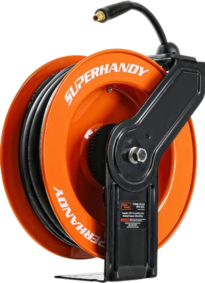 SuperHandy Air Hose Reel Tool Retractable Hand Crank 3/8 Inch x 100' Feet  300 PSI / 20 BAR Heavy Duty Steel Construction (Hose Not Included) 