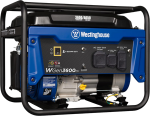 Westinghouse WGen3600cv Generator 3600W/4650W 30 Amp Recoil Start Gas with CO Sensor New