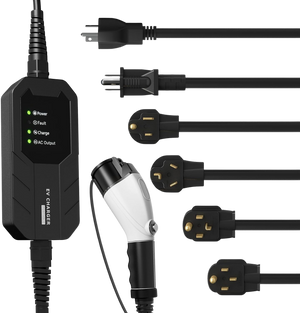 Level 1 EV Charger (110V, 16A, 25ft), Portable EVSE Home Electric Vehicle  Charging Station (NEMA 5-15 Plug)