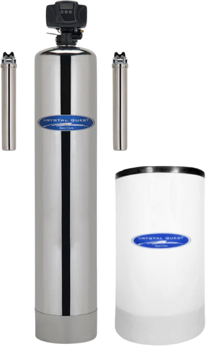 Crystal Quest Water Softener Whole House with Pre/Post Filtration Stainless Steel New