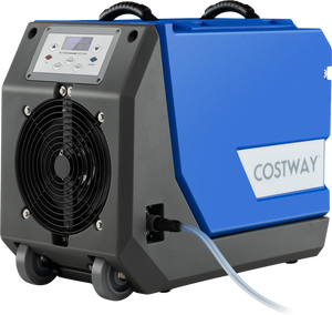 Costway Commercial Dehumidifier 180 Pints 341 CFM Basement/Crawl Space Pump And Drain Hose Blue New