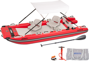 Sea Eagle FASTCAT12K_SWC Catamaran Inflatable Boat Swivel Seat Canopy Package New