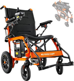 Super Handy GUT155 Foldable Electric Wheelchair 24V 6Ah 250W 3.7 MPH Max Speed 6 Mile Range New