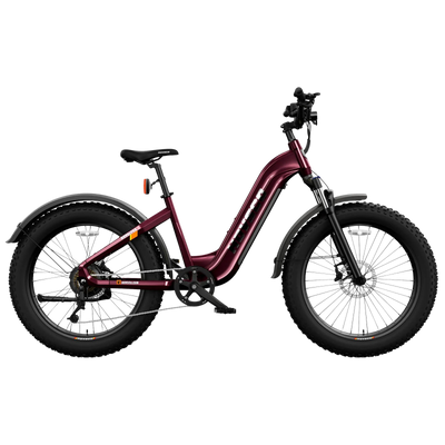 Hovsco HovAlpha Step Thru Fat Tire Electric Bicycle 7 Speed 26