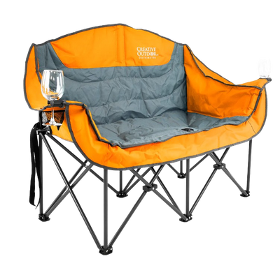 Creative Wagons 812501 Luxury Loveseat Folding Wine Chair Orange New